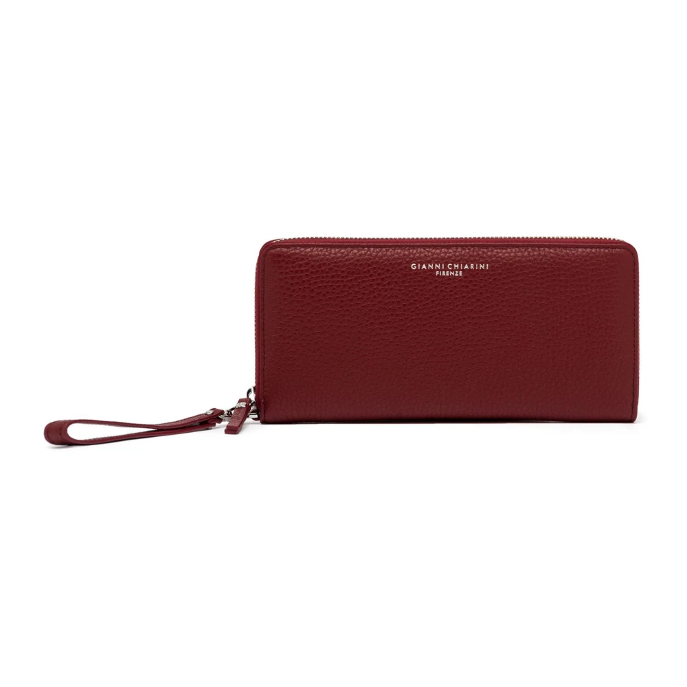 Gianni Chiarini Bourgondische Leren Portemonnee met Meerdere Compartimenten Red Dames