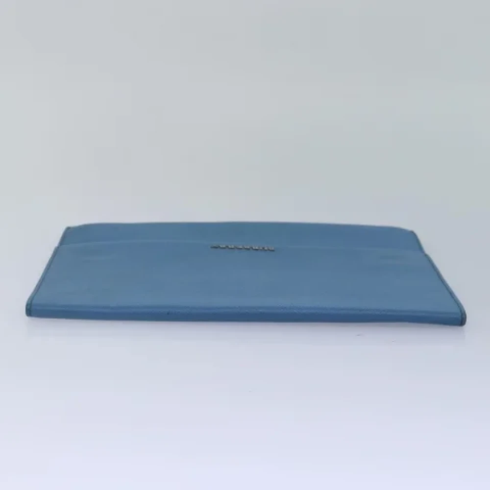 Burberry Vintage Pre-owned Leather clutches Blue Dames