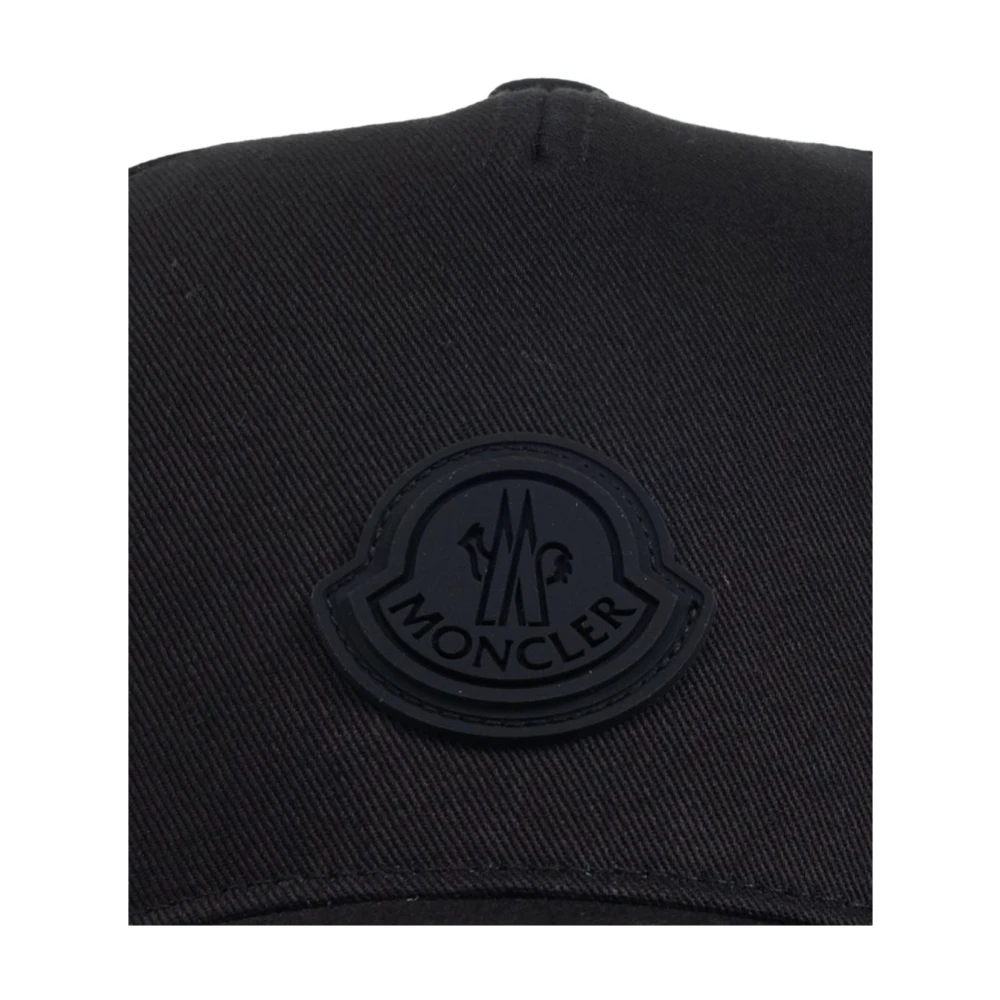 Moncler Zwarte Baseballpet met Patch Black Dames
