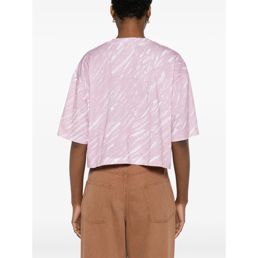 Marni Roze Scribble Logo T-shirt Pink Dames