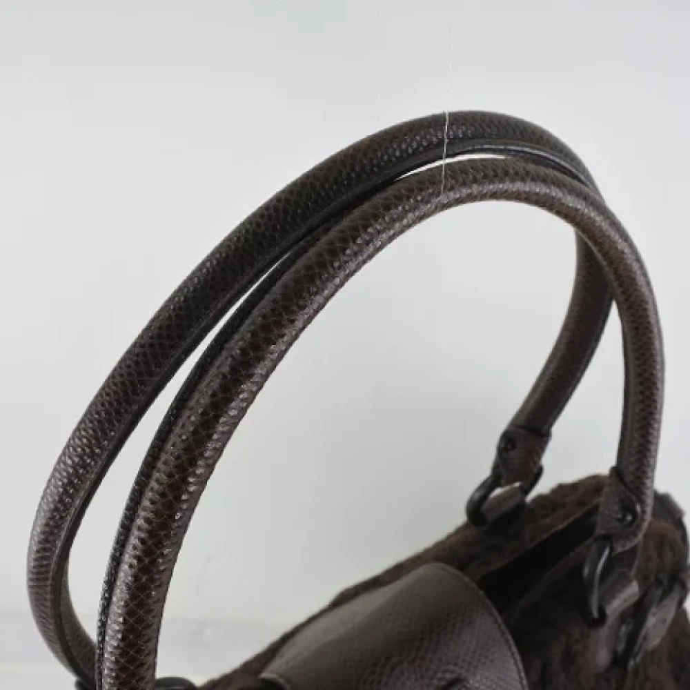 Salvatore Ferragamo Pre-owned Wool shoulder-bags Brown Dames