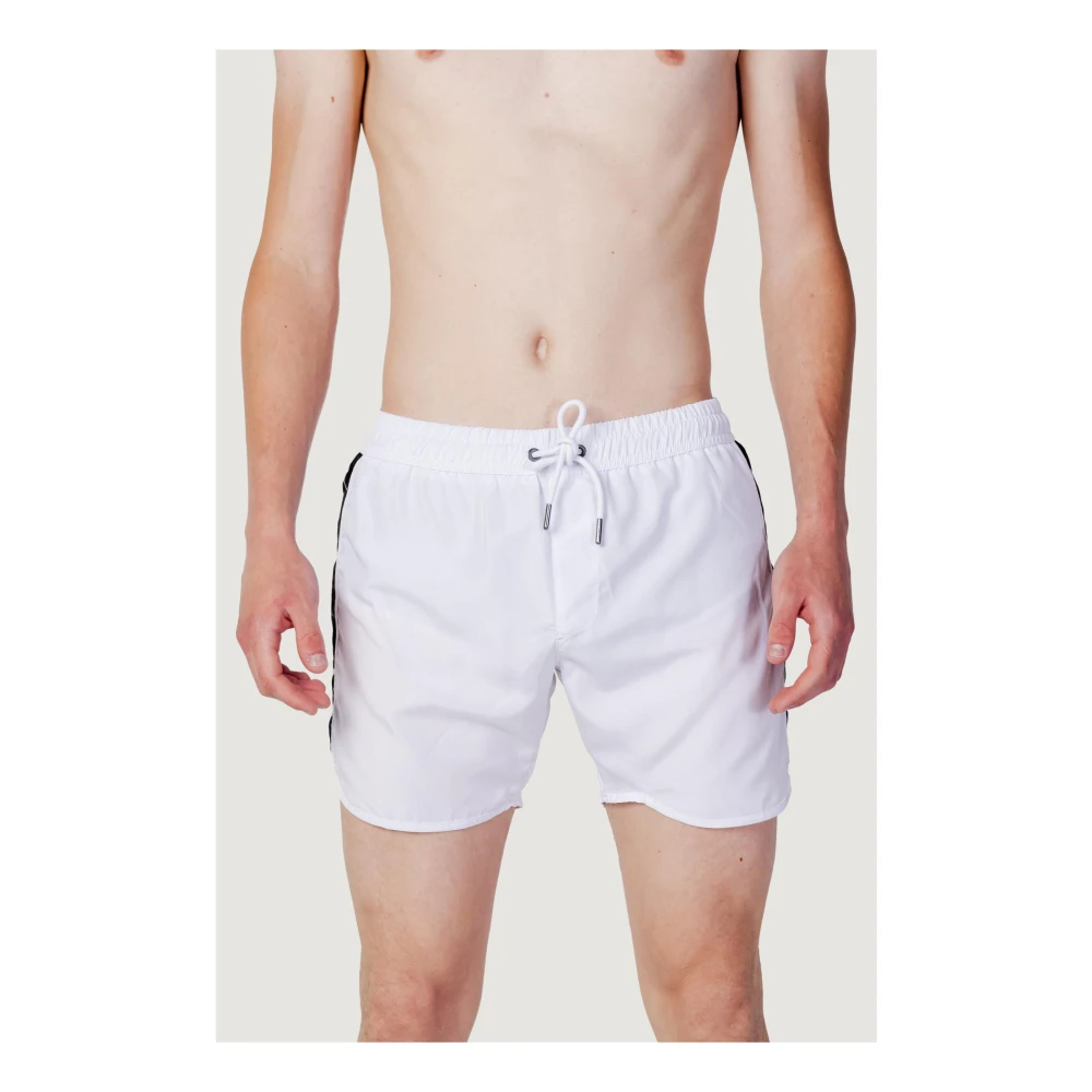 Trussardi Strandkleding Zwemshorts met Veters White Heren
