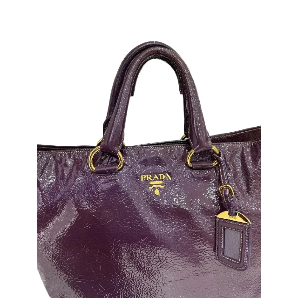 Prada Vintage Pre-owned Leather handbags Purple Dames