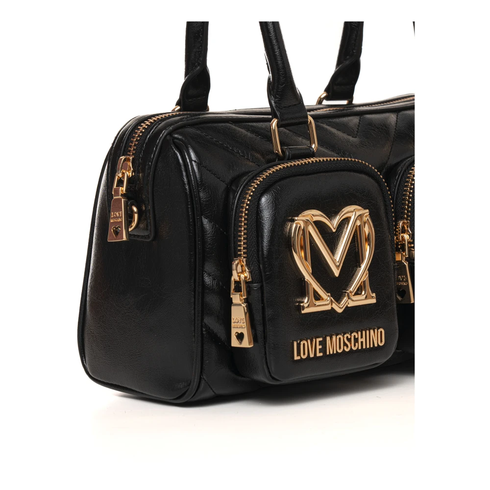 Love Moschino Stijlvolle Box Tas met Ritssluiting Black Dames