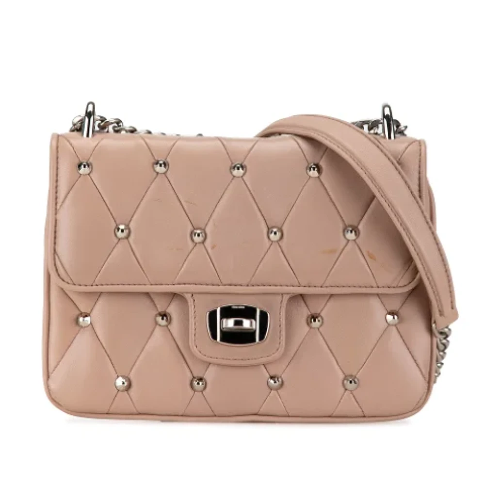 Miu Pre-owned Leather crossbody-bags Brown Dames