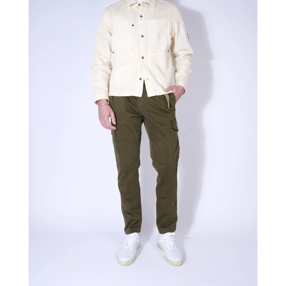 White Sand Slim-fit Trousers Green Heren