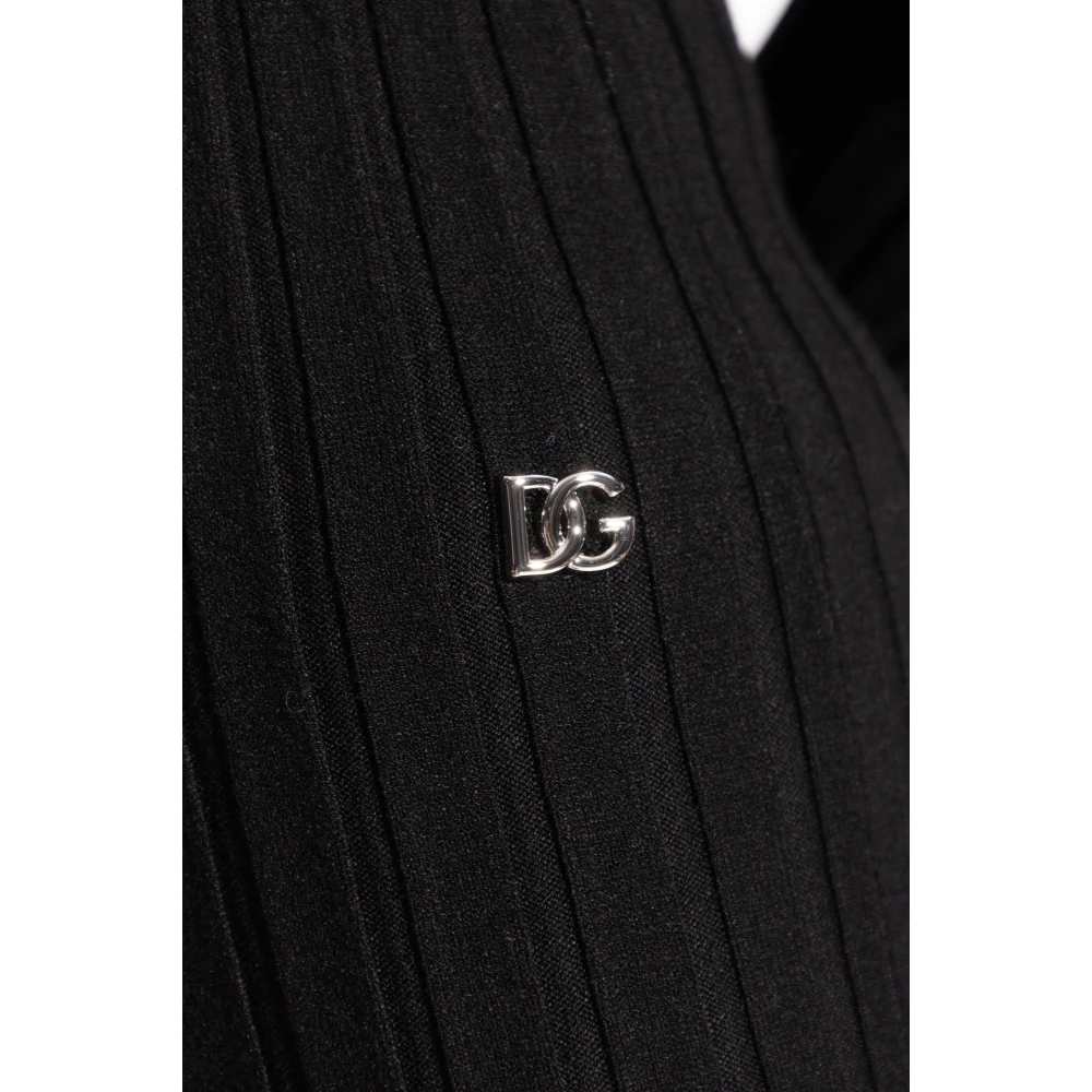 Dolce & Gabbana Jurk met logo Black Dames