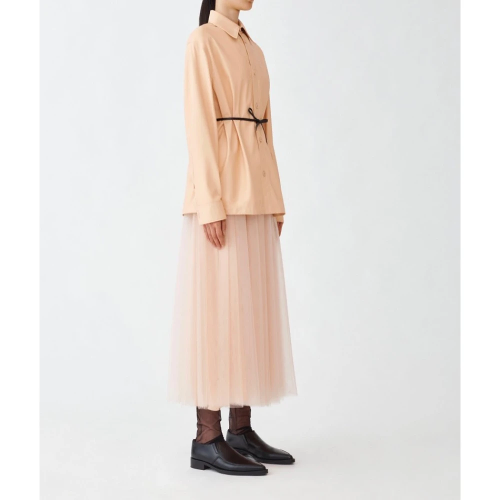 Fabiana Filippi Midi tule rok met elastische taille Pink Dames