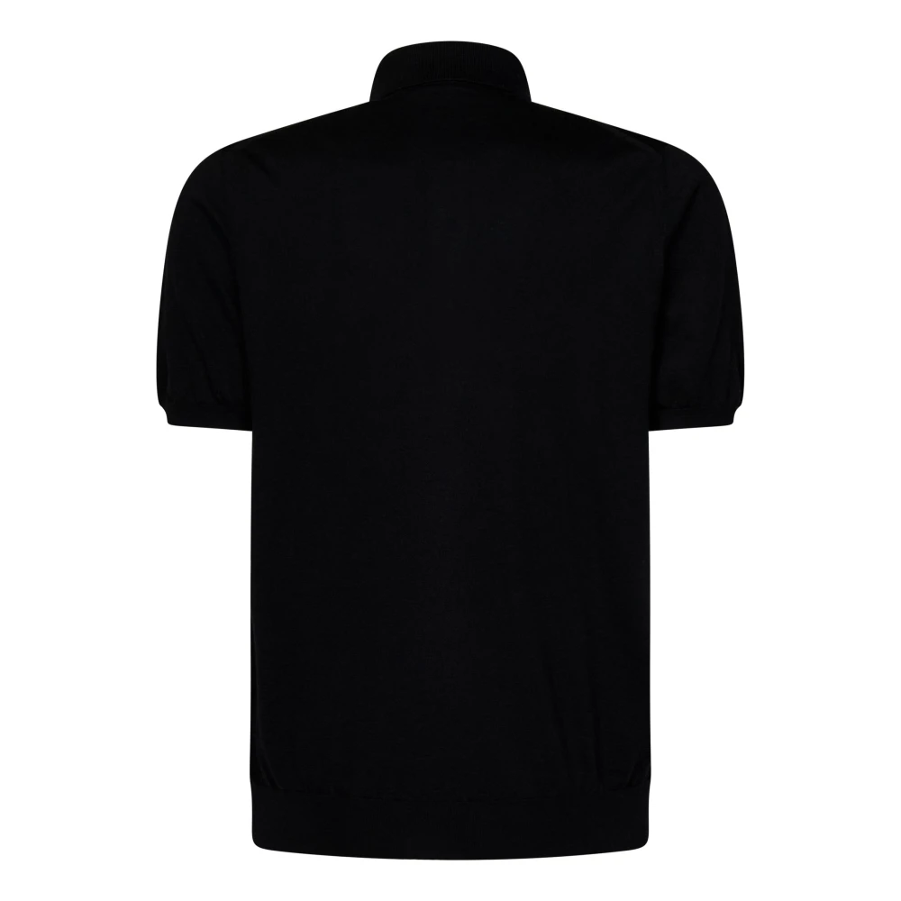 Kiton Zwarte Polo T-shirt 100% Katoen Black Heren