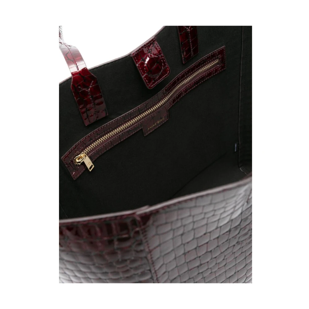 Anine Bing Bordeaux Krokodil Effect Leren Tas Red Dames