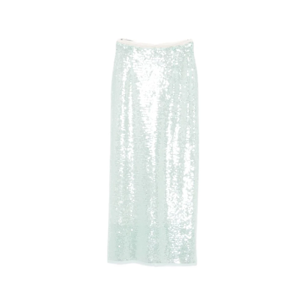 Forte Forte Women's Green Maxi Skirts, S, Sequined Long Skirt