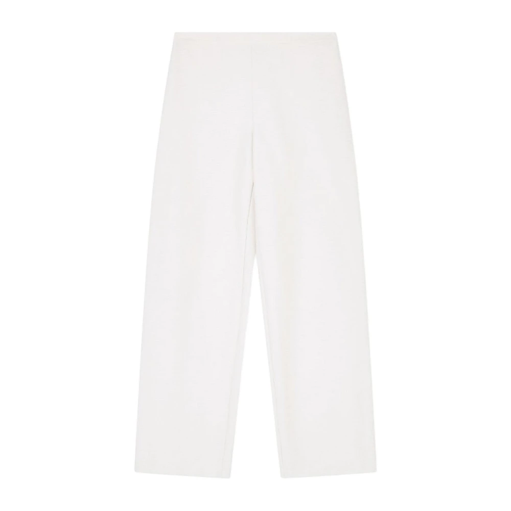 Emporio Armani Vrouw Wit Asv Embossed Textured Jersey Palazzo Broek