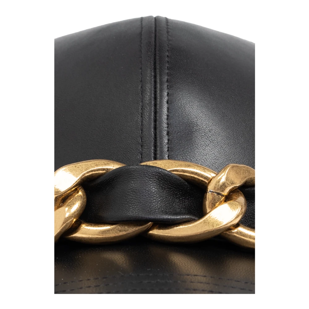 Balmain Leren pet Black Heren