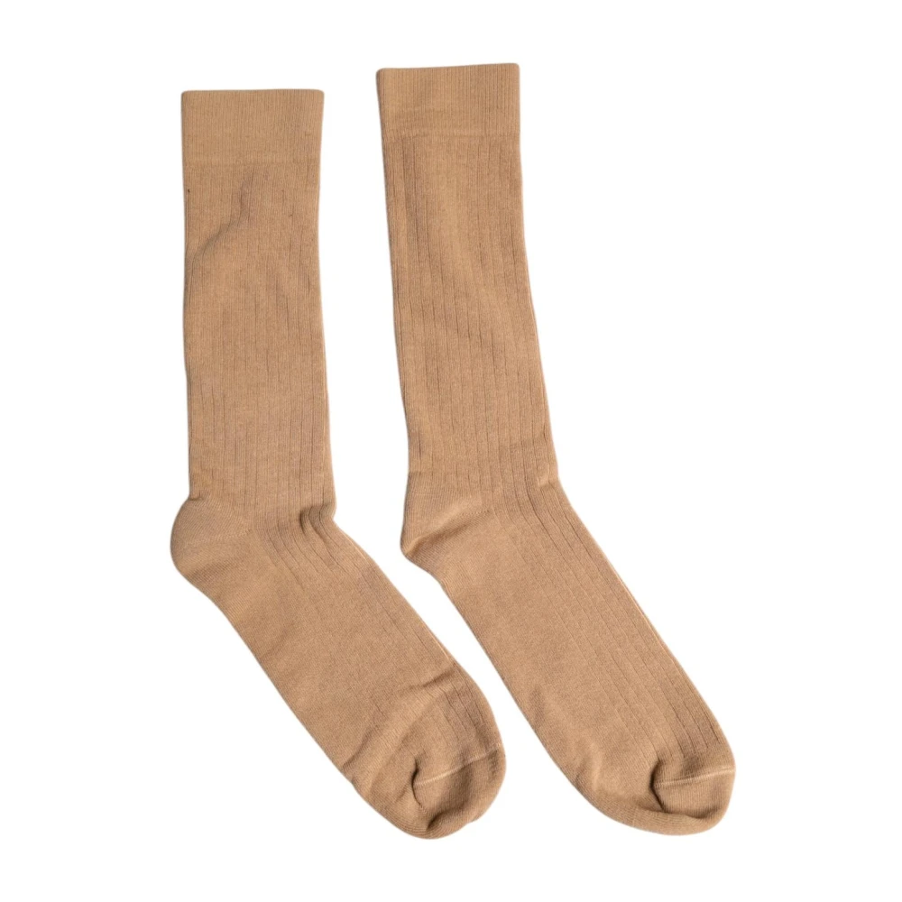 Dolce & Gabbana Men's Brown Logo Cotton Mid-Calf Socks
