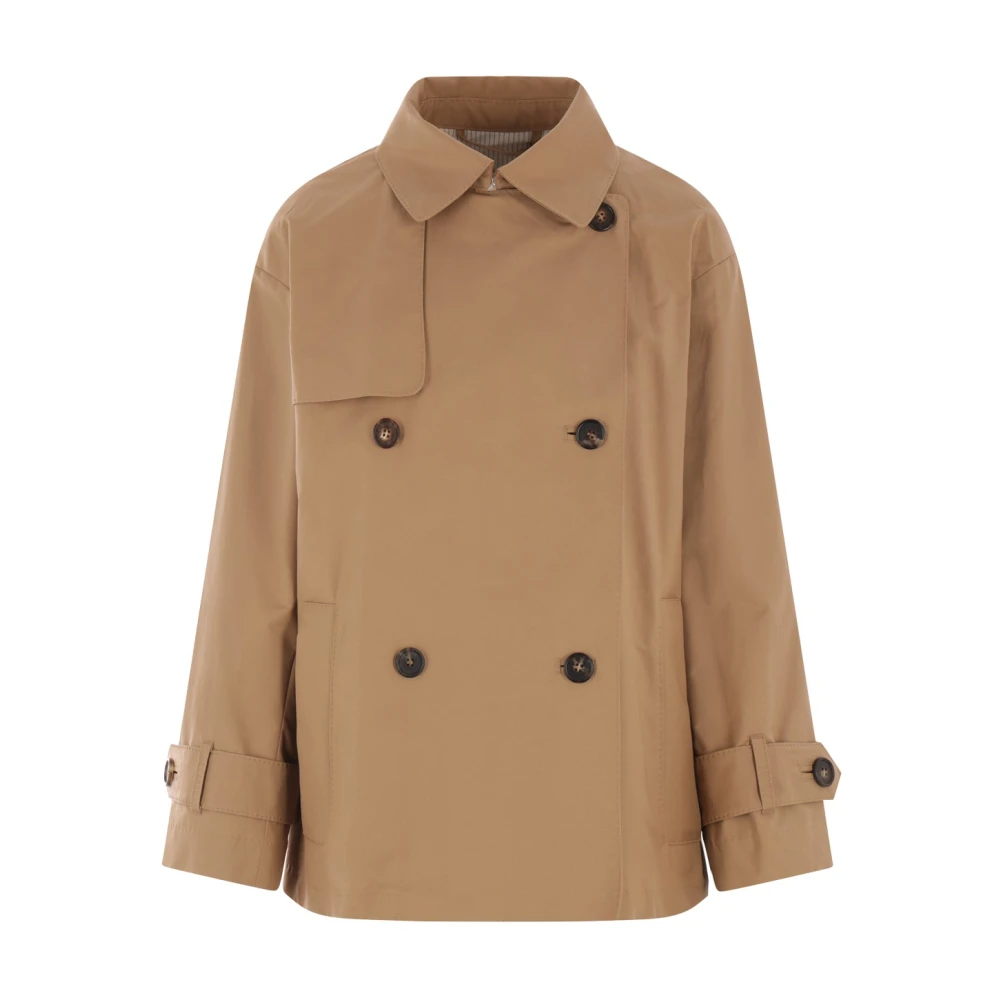 Max Mara Bruine dubbelrijige trenchcoat Brown Dames