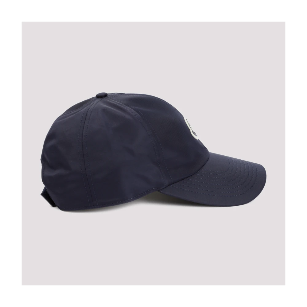 Moncler Blauwe Logo Patch Baseball Cap Blue Dames