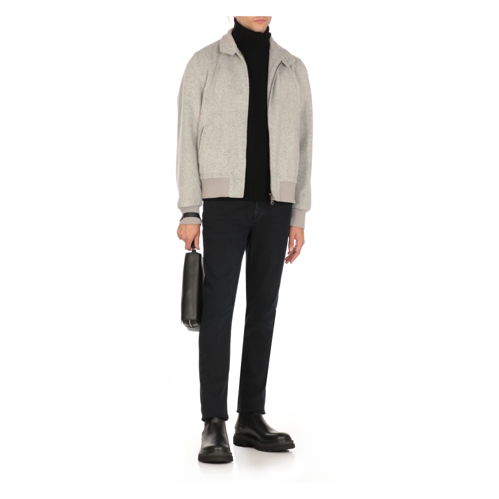Stewart Grijze wollen blend jas met hoge kraag Gray Heren