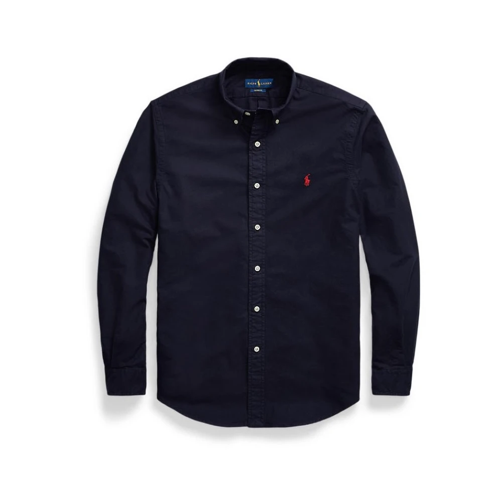 Ralph Lauren Uomo Blu Custom Fit Button Down Shirt - Immagine 3