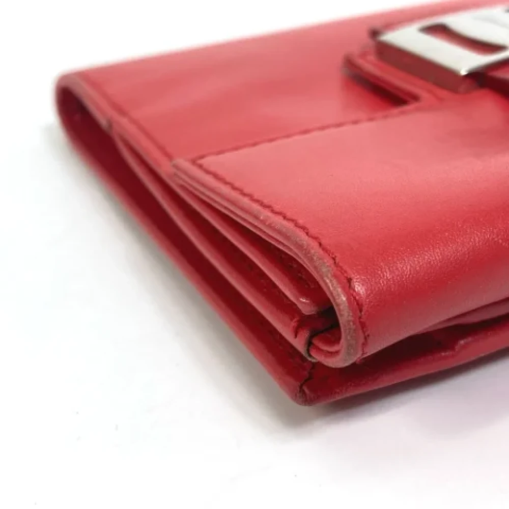 Salvatore Ferragamo Pre-owned Leather wallets Red Dames