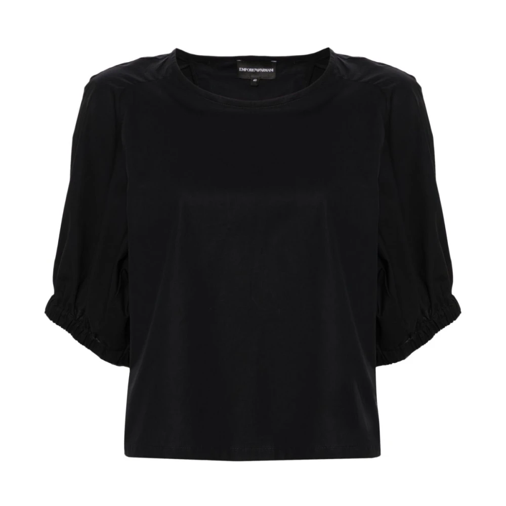 Emporio Armani Women's Blue Cotton Poplin Top - Blouses - M - Blouses & Shirts