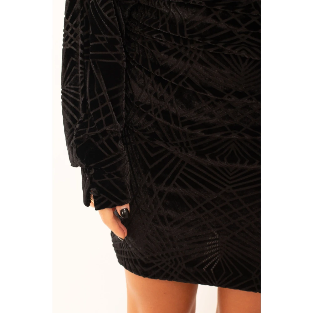 pinko Fluweel Mini Jurk in Zwart Black Dames