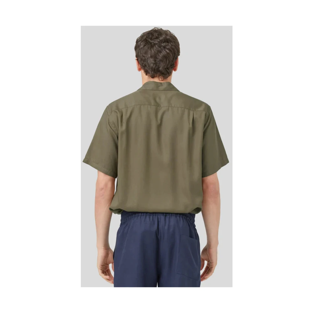 Portuguese Flannel Short Sleeve Shirts Green Heren
