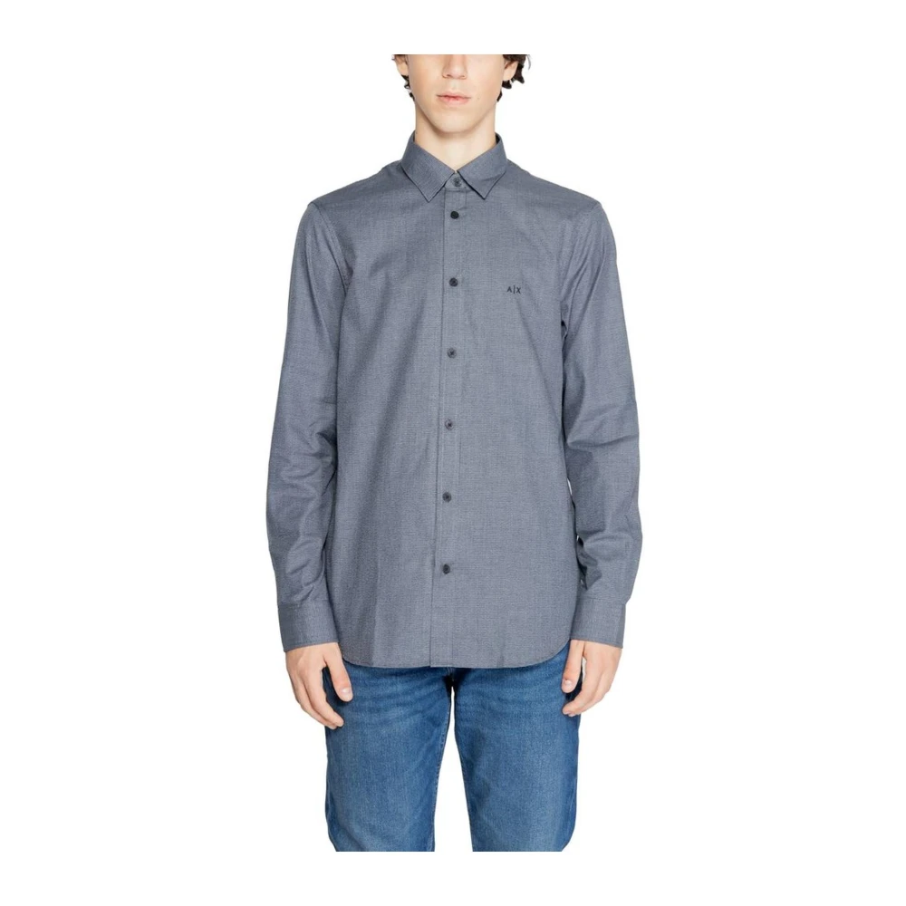Armani Exchange Klassieke katoenen overhemd Blue Heren