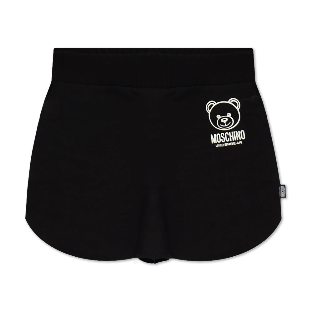 Moschino Katoenen shorts met logo Black Dames