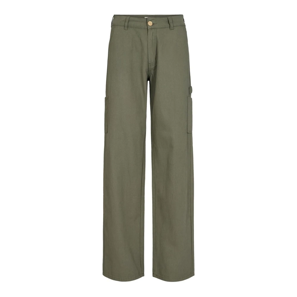 Sofie Schnoor Green Wide Trousers, Female, Xs, Cargo-Inspired Trousers