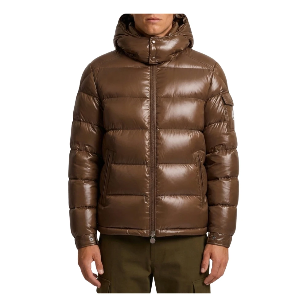 Moncler Men's Maya Waterproof Down Detachable Hood Short Puffer Jacket - Brown 261 - Size 2XL - Image 4