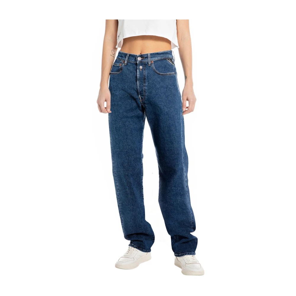 Replay Vintage Straight Denim Jeans Blue Dames