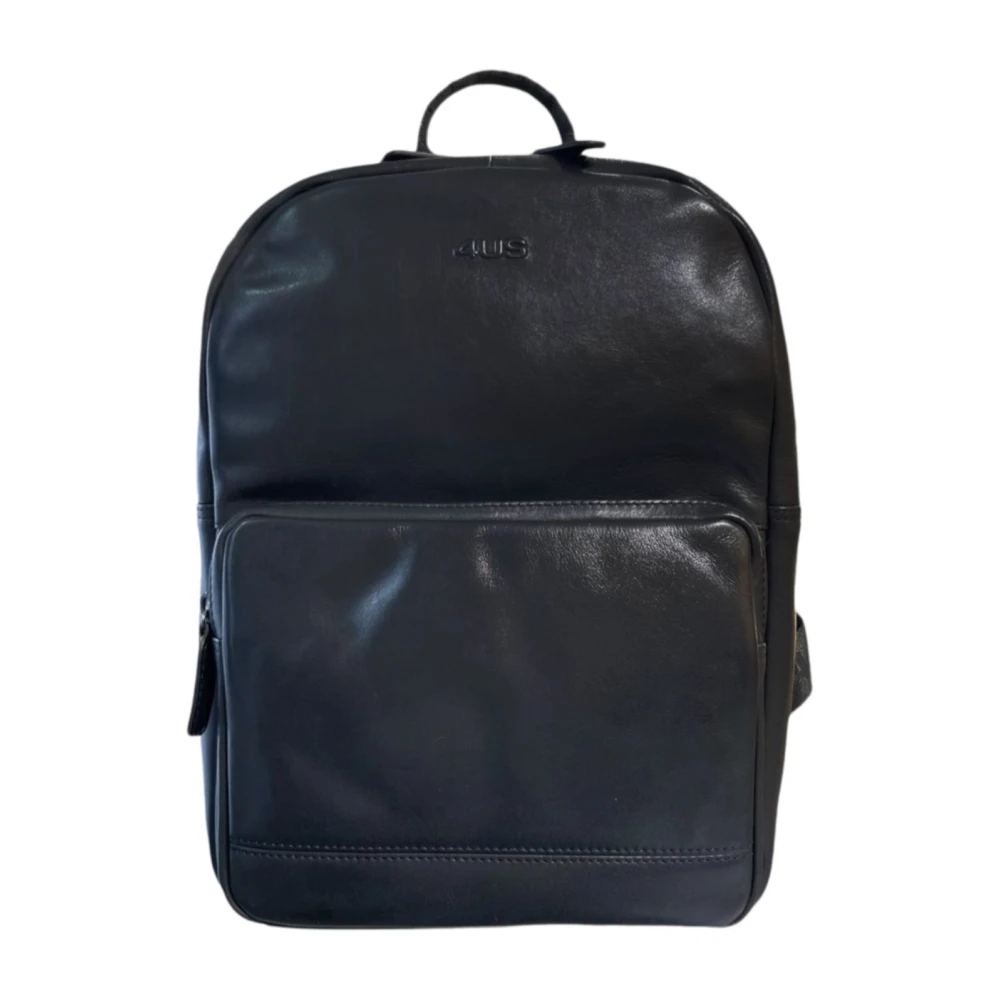 Paciotti Zwarte herenrugzak met voorlogo Black Heren