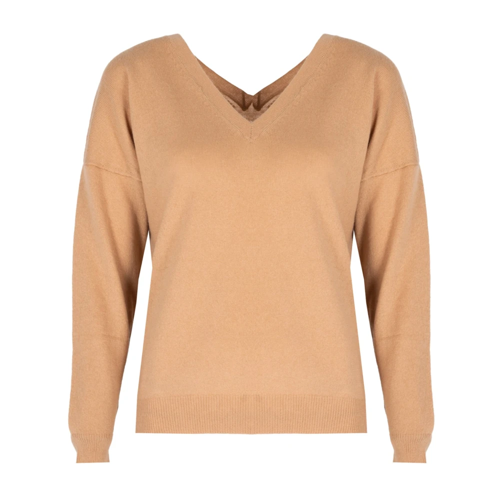 Liu Jo Elegante V-hals Trui met Kristallen Brown Dames