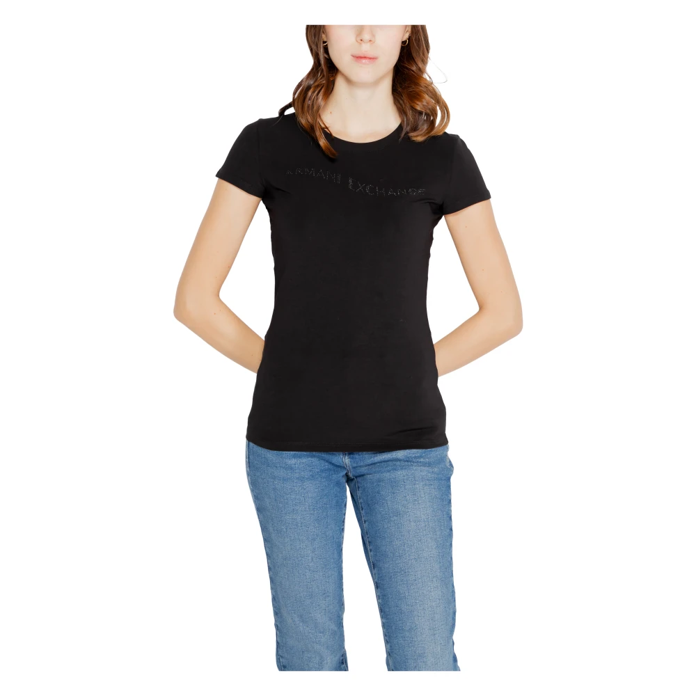 Armani Exchange Herfst Winter Dames T-Shirts Collectie Black Dames
