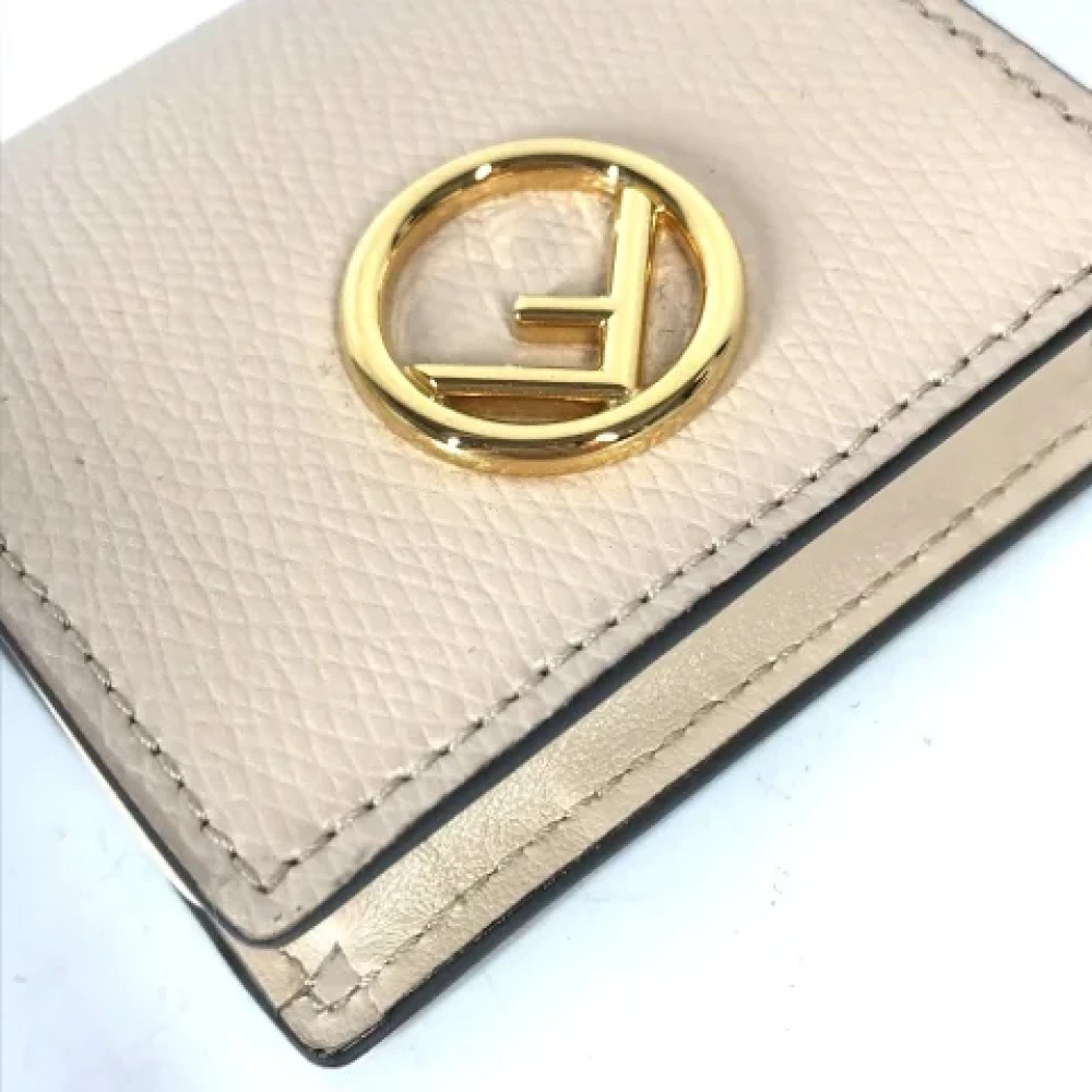 Fendi Vintage Pre-owned Leather wallets Beige Dames