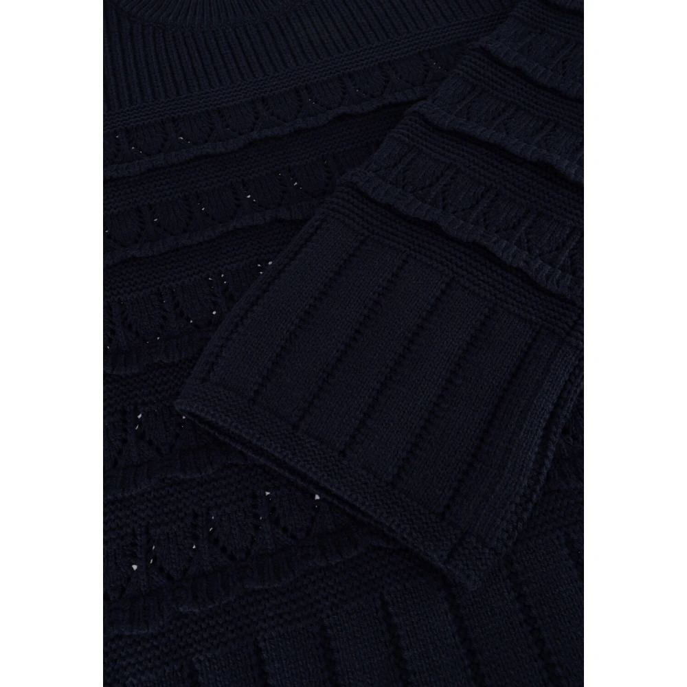 Y.A.S Navy Gebreide Pullover Stijlvol Herfst Blue Dames