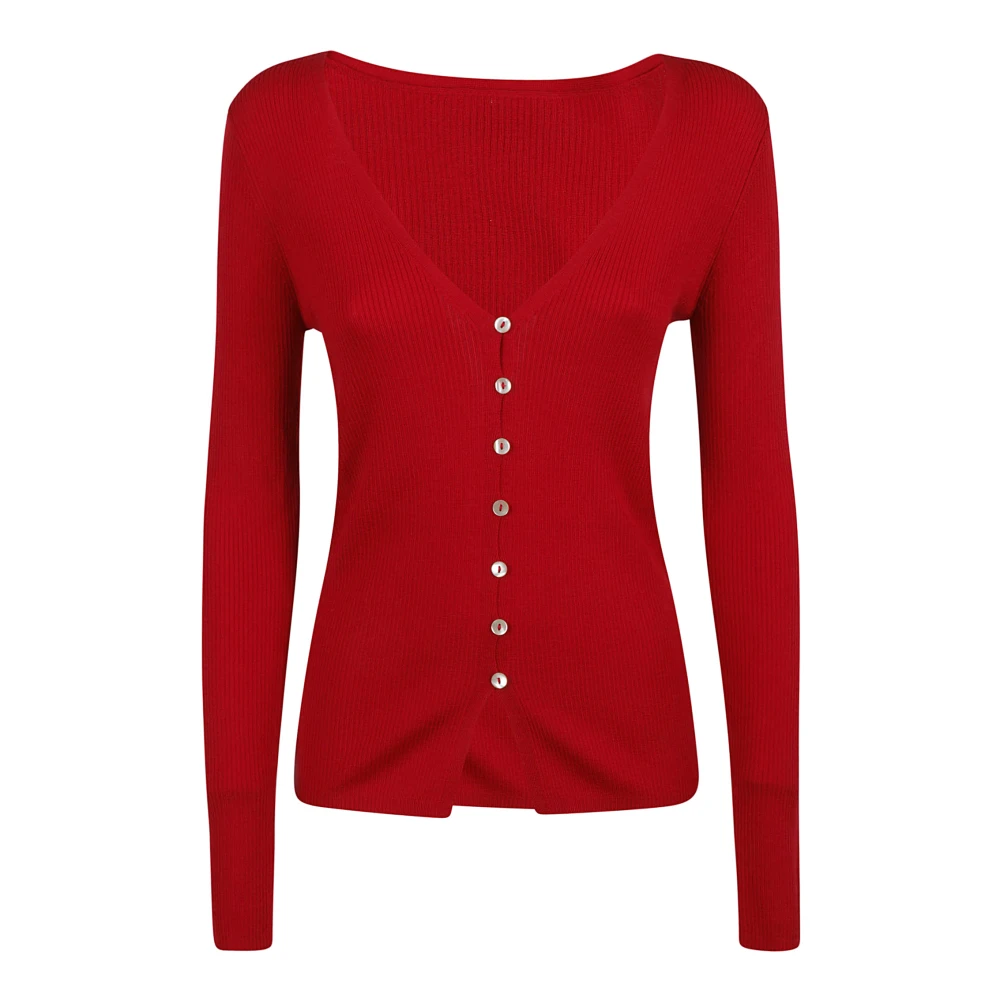 P.a.r.o.s.h. Rode Gebreide Dames Trui Aw24 Red Dames