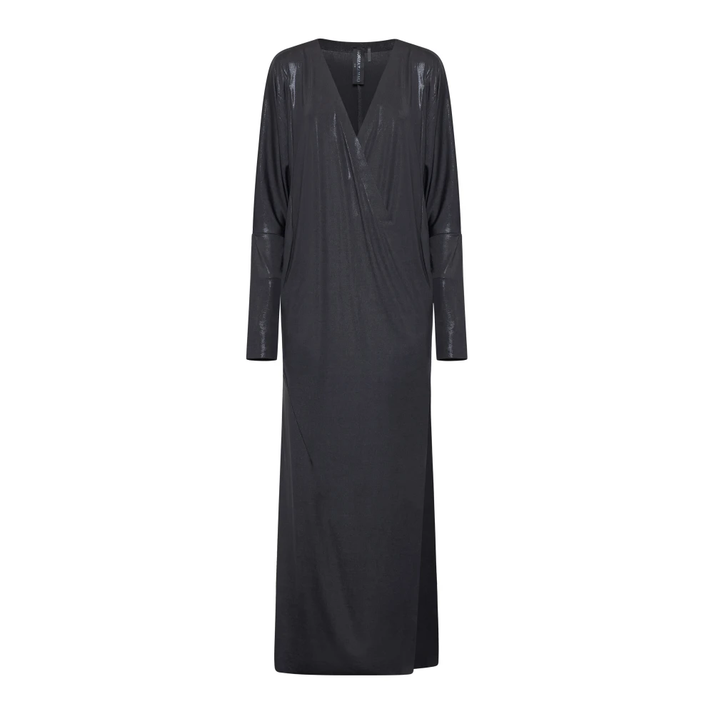 Norma Kamali Elegante Omslagjurk met Zijsplit Black Dames