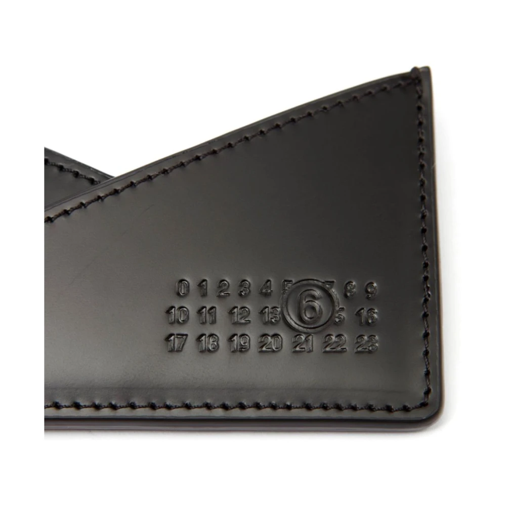 MM6 Maison Margiela Zwarte Leren Creditcardhouder Portemonnee Black Dames