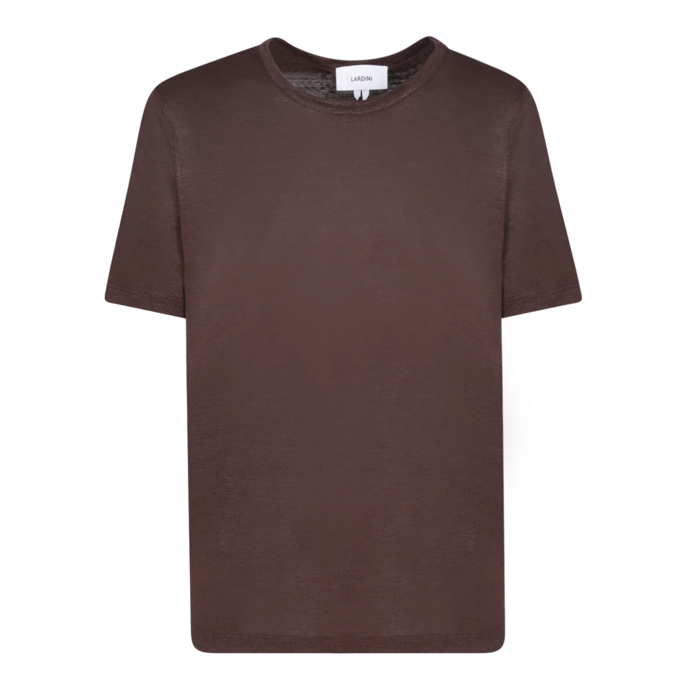 Lardini Bruin Linnen T-Shirt Casual Stijl Brown Heren