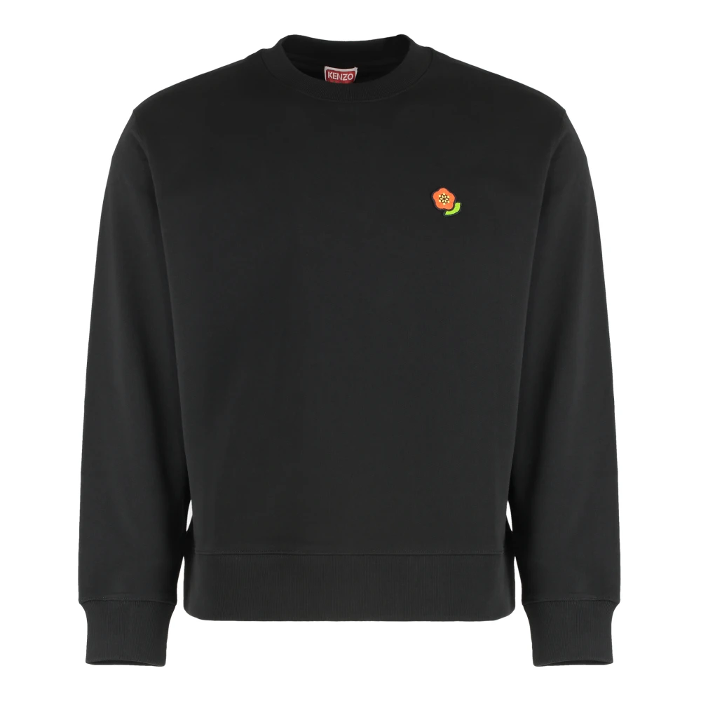 Kenzo Geribbelde Katoenen Crew-Neck Sweatshirt Black Heren