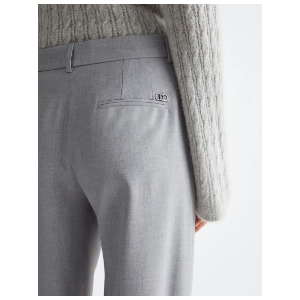Liu Jo Chino Broek Bevroren Kleur Rechte Snit Gray Dames