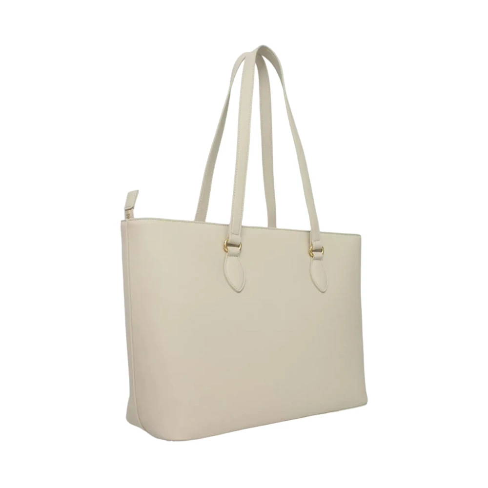 Moschino Ivoor Schoudertas met Gouden Details Beige Dames