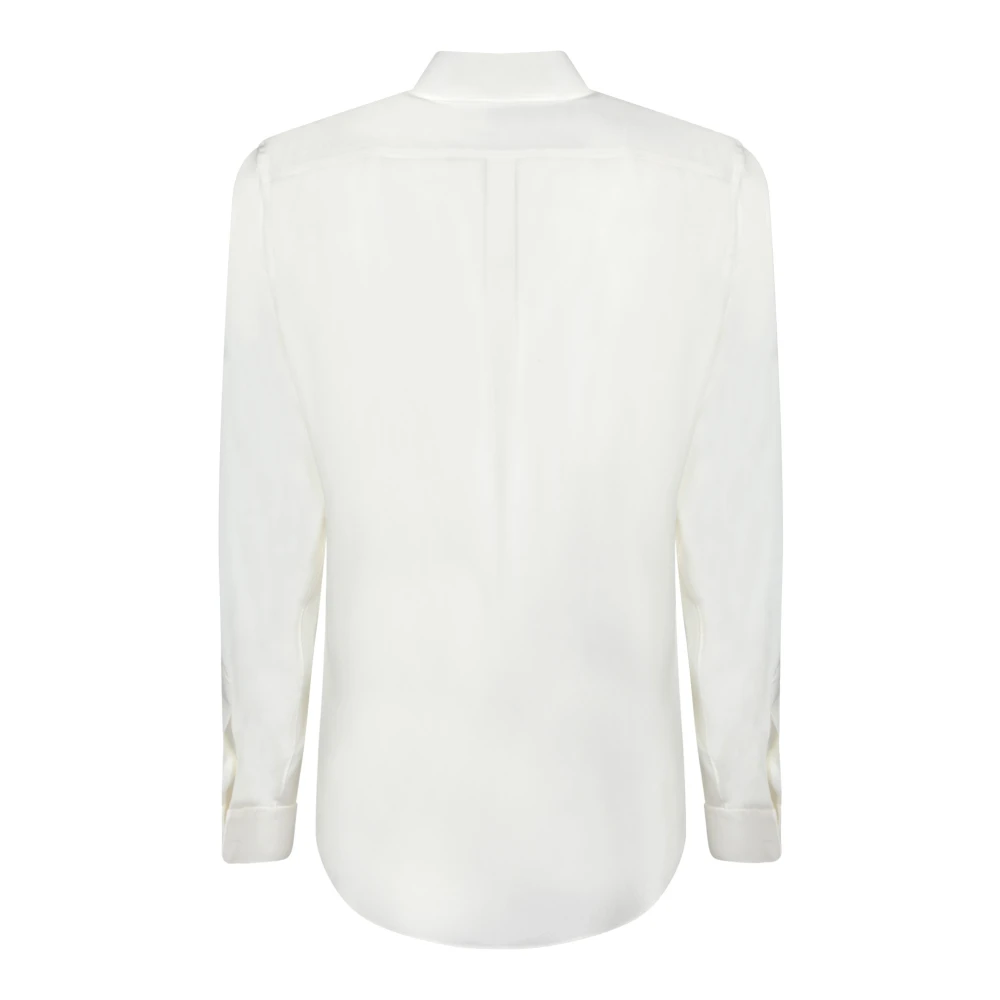 Dolce & Gabbana Witte Zijden Overhemd Klassieke Kraag White Heren