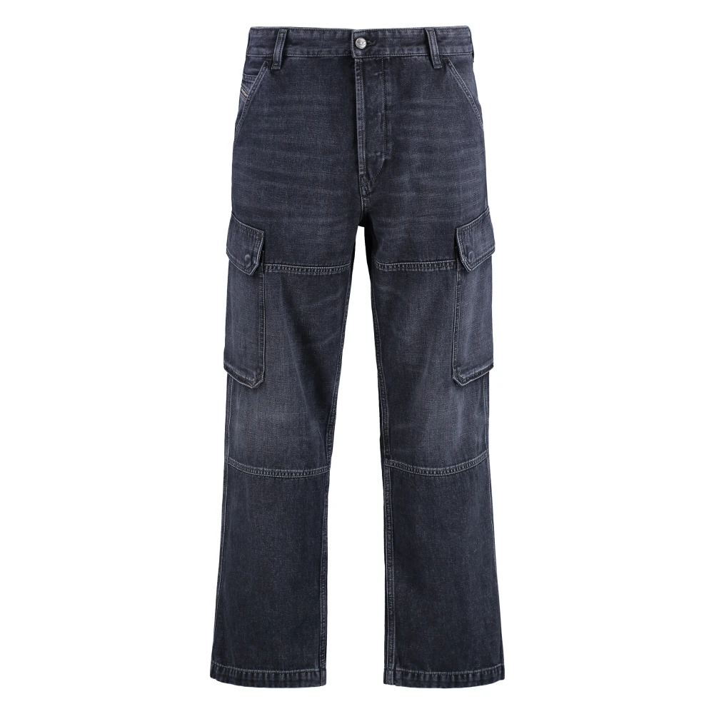 Diesel Cargo jeans met klepzakken Black Heren