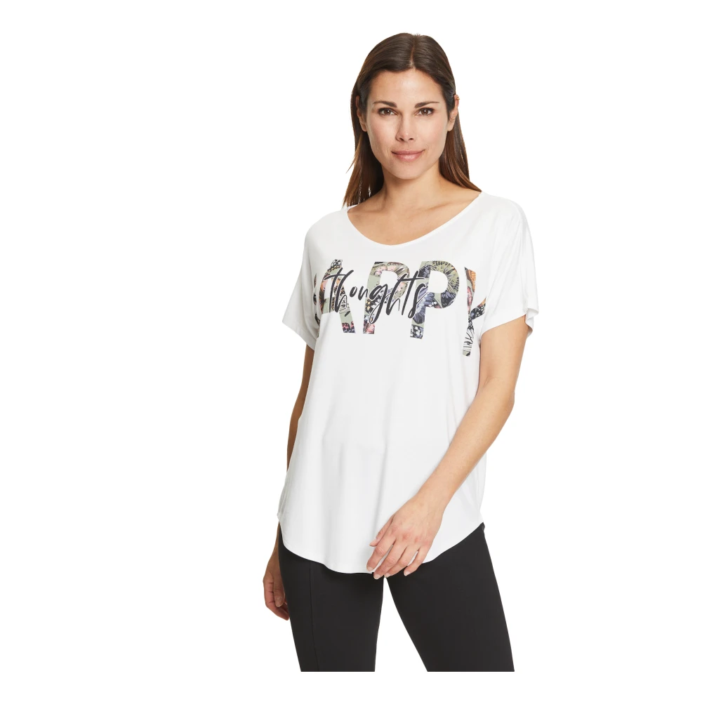 Betty Barclay Oversized V-hals Shirt White Dames