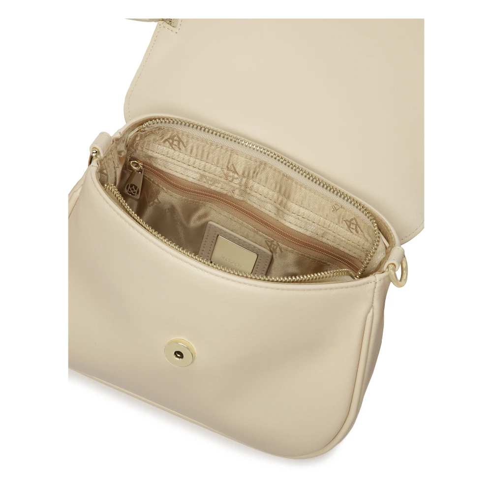 Kazar Roomkleurige handtas met een zak in de klep Beige Dames