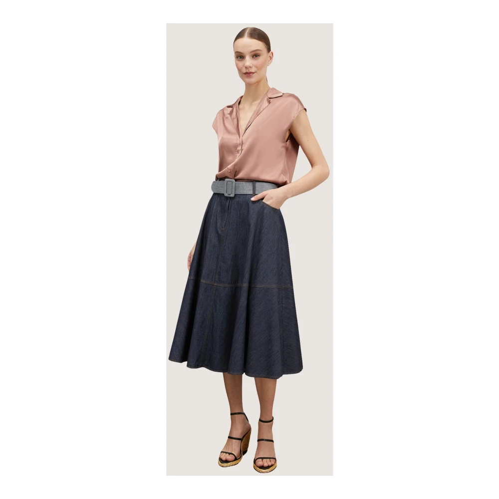 Motivi Satin Kimono Blouse met Vleermuismouwen Brown Dames