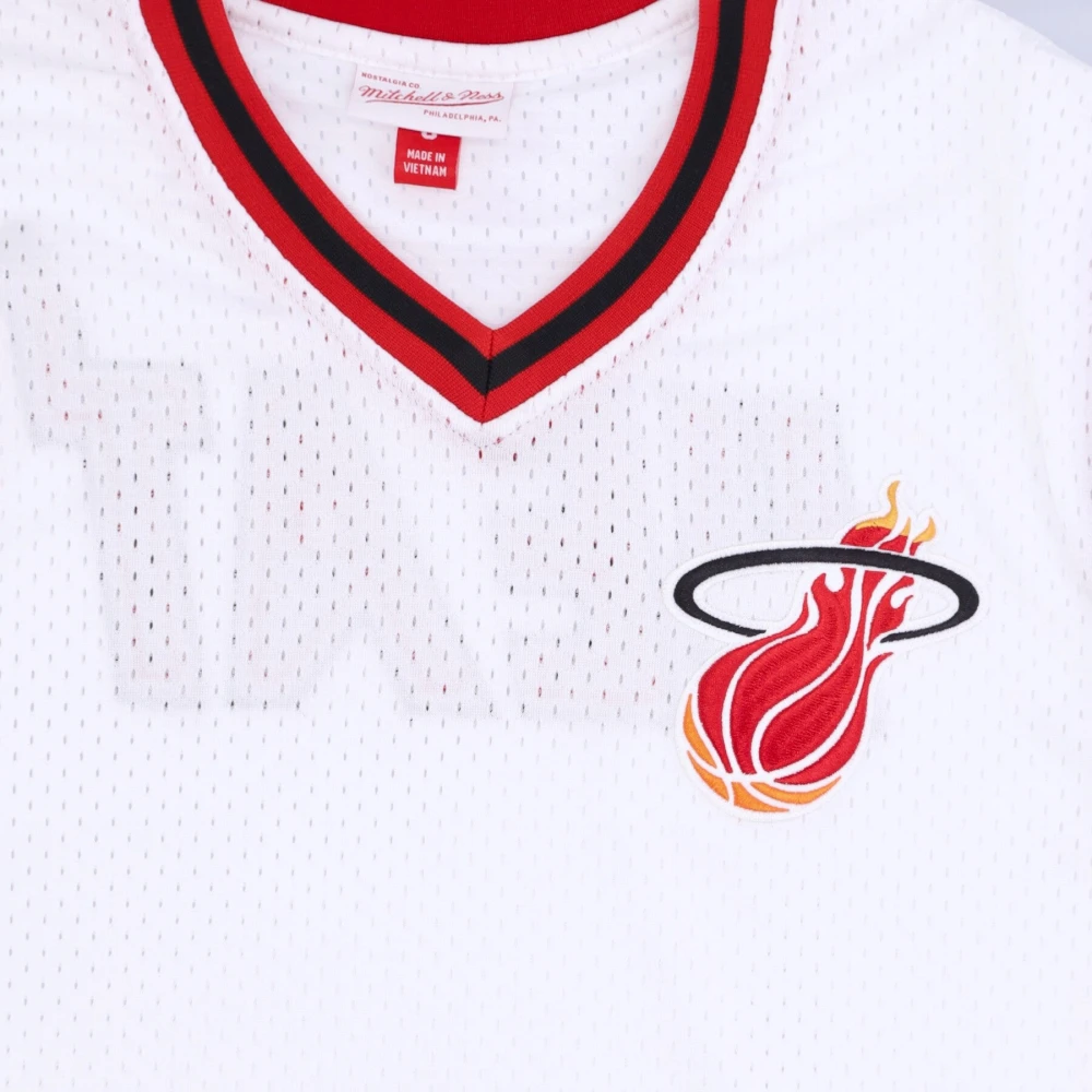 Mitchell & Ness Miami Heat NBA Mesh V-Neck Jersey White Heren