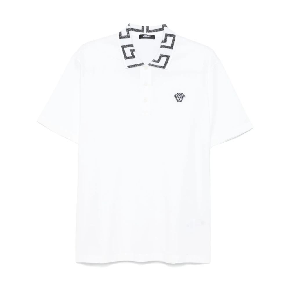 Versace Witte Polo Shirt Korte Mouw White Heren